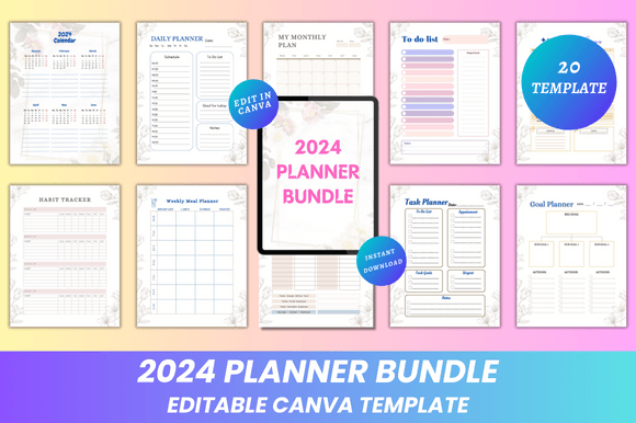 2024 Planner Bundle Canva KDP Interior