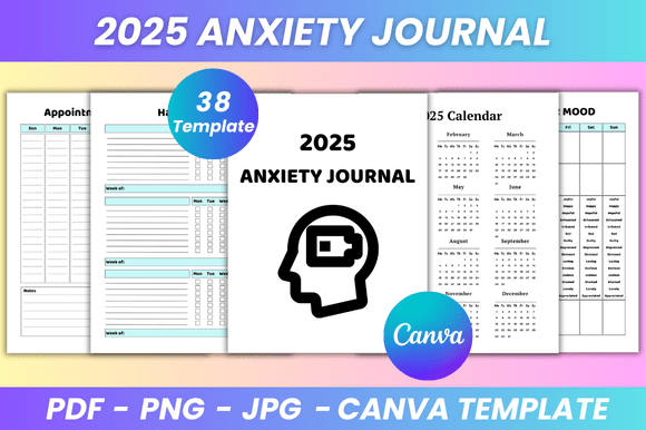 2025 Anxiety Journal Canva Kdp Interior