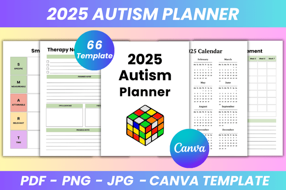 2025 Autism Planner Canva Kdp Interior