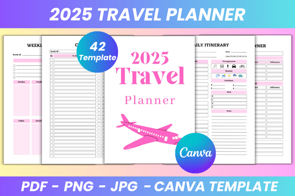 2025 Travel Planner Canva Kdp Interior