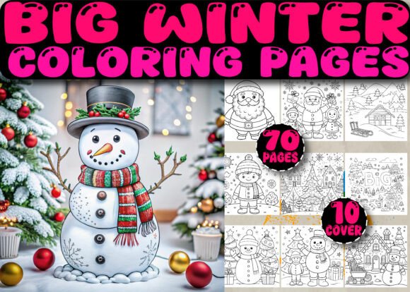 Big Winter Coloring Pages KDP Interior