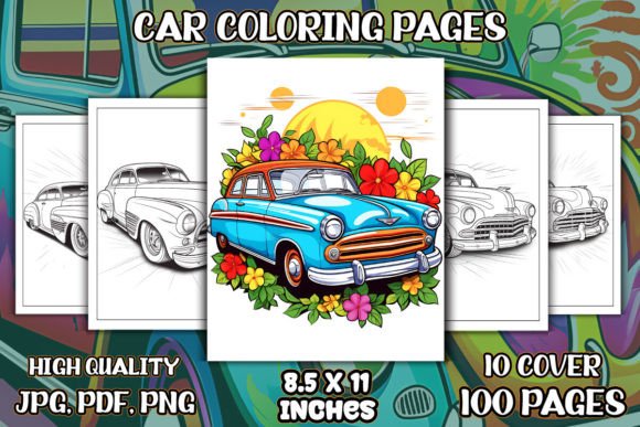 Car Coloring Pages for KDP Interior