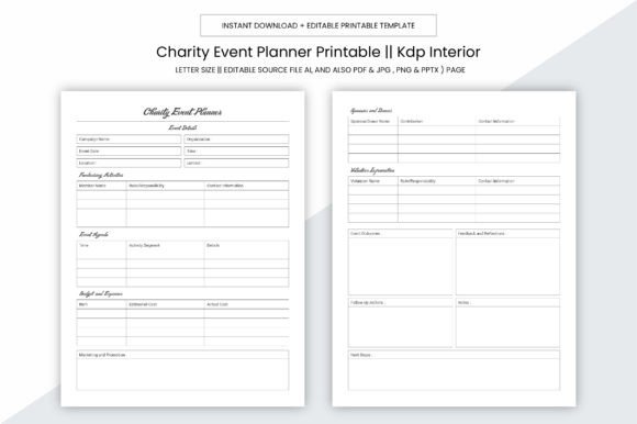 Charity Event Planner Kdp Interior: A Purpose-Built Tool for Organized, Print-Ready Planning