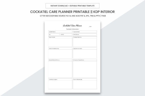Cockatiel Care Planner KDP Interior