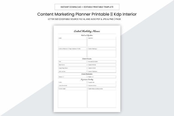 Content Marketing Planner Kdp Interior