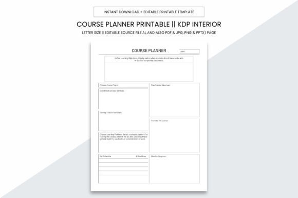 Course Planner Kdp Interior Printable