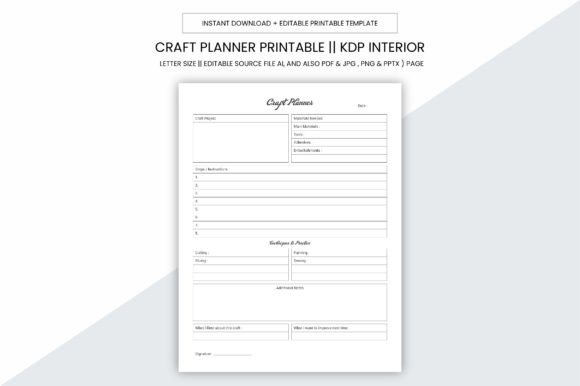 Craft Planner Kdp Interior Printable