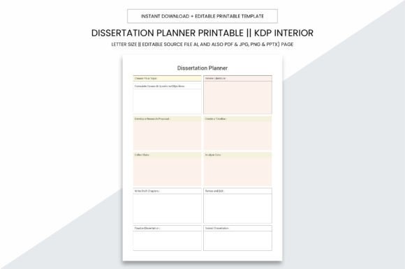 Dissertation Planner Page Kdp Interior: A Purpose-Built Framework for Structured Academic and Professional Work