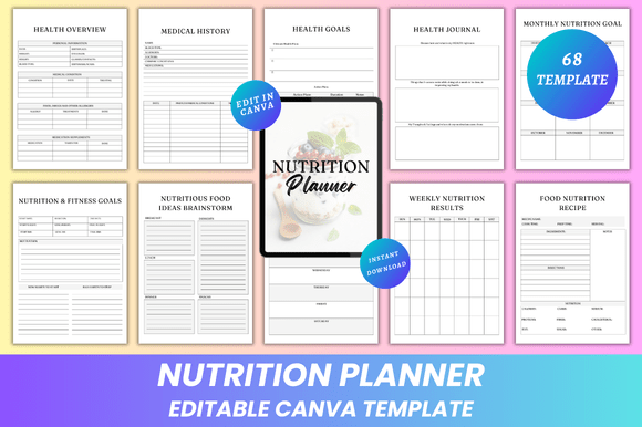 Nutrition Planner Canva KDP Interior