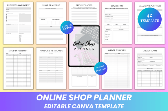 Online Shop Planner Canva Kdp Interior