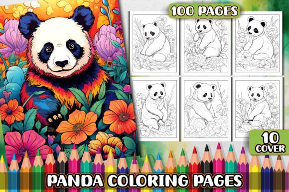Panda Coloring Pages for KDP Interior