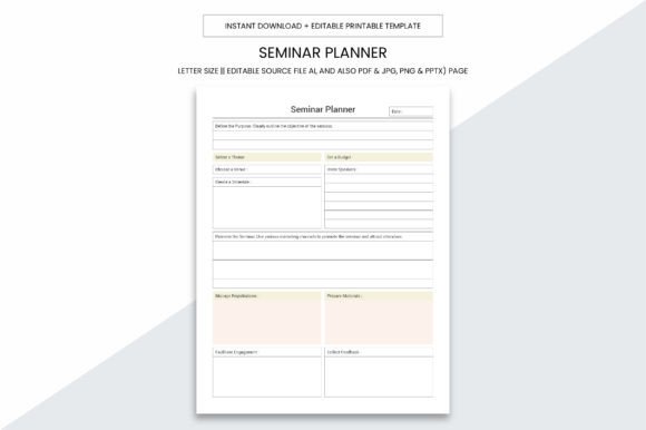 Smart Seminar Planner Printable for KDP & Branding