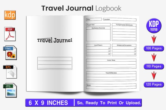 Travel Journal Log Book KDP Interior: Your Ready-to-Upload Solution for Fast, Reliable Low-Content Publishing