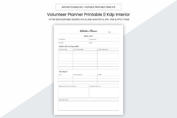 Volunteer Planner Kdp Interior Printable